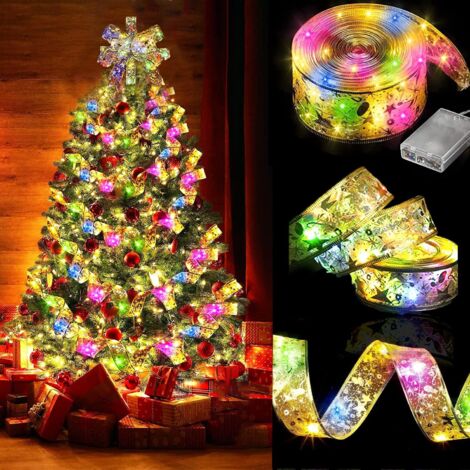 Guirlande lumineuse de Noël - 40 LED - Idéale pour les décorations de mariage et de fête du Nouvel An - 4 mètres de lumières dorées et colorées. (1/5)
