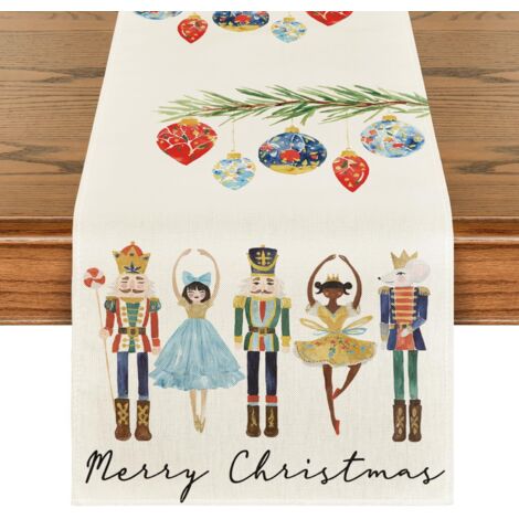 Chemin de table de Noël - Décoration de table, chemin de table, décoration de Noël, set de table imprimé Noël, style 10, 3393 cm. (1/5)