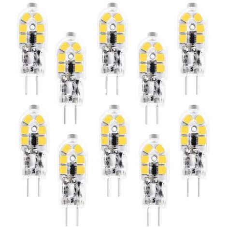 Lot de 10 ampoules LED G4, 3 W, halogènes, 12 V AC/DC, 150 lumens, lumière blanche froide, non dimmables, ampoules basse consommation (1/5)