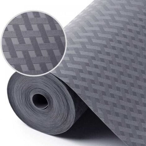 Gris Croisée Rayure 45cmx500cm Tapis Fond de Tiroir Non-adhésif Antidérapant, Protege Etagere Placard Frigo, EVA Plastique Film Protecteur pour Meuble (1/5)