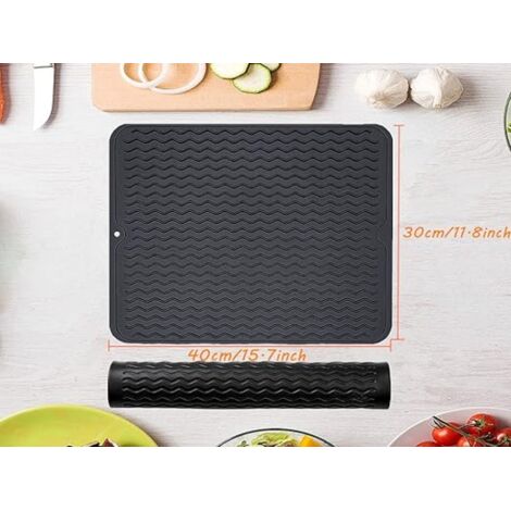Hayaww Tapis De Fond D'éVier En Silicone, Tapis De Protection En Silicone Pour éVier De Cuisine Tapis D'éVier Pour ProtéGer, 34x29 cm, Pour Plancher De Cuisine éVier En Porcelaine En Acier Inoxydable