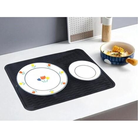 Jastown 45 * 15cm Tapis de Robinet en Silicone,Attrape-Éclaboussures de Robinet,Tampons de Robinet en Silicone,Tapis de Séchage Robinet,Tampon de séchage de l'eau pour Cuisine,Salle de Bain (Vert