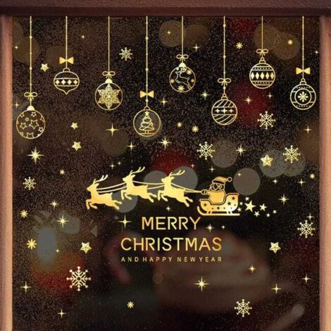 1 lot d'autocollants de Noël pour fenêtres, décoration de Noël, autocollants de Noël pour fenêtres intérieures. (1/5)