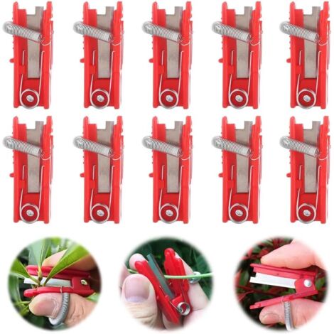 Couteau de jardin multifonctionnel pour couper les feuilles et cueillir les fruits, outil de récolte (rouge, lot de 10) (1/5)