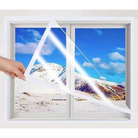 Kit d'isolation de fenêtre réglable, rideau d'isolation contre le froid d'hiver, autocollant blanc, 120160cm (1/5)