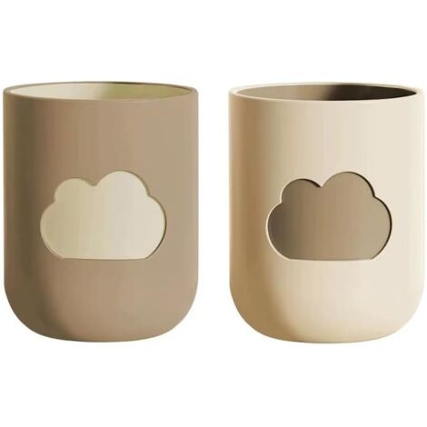 Mug Simple Cloud pour bain de bouche à la maison, mug créatif et mignon pour couple (beige et marron) (1/5)
