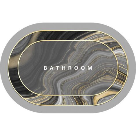 Tapis de bain ultra-absorbant, tapis de salon, tapis de cuisine et de salle de bain résistant à l'huile, tapis de bain uni (60x90 cm) (1/3)