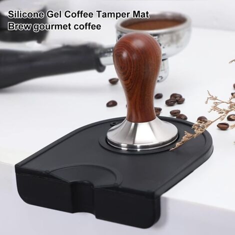 Tapis Silicone Machine à Café STOUCLA 48x30 Cm – Surface Granuleuse Antidérapante, Bord Rehaussé, Gris