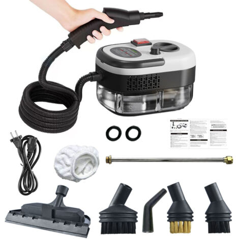Nettoyeur vapeur, nettoyeur vapeur haute pression 2500W 220V, adapté aux voitures, cuisines, salles de bains et joints de carrelage (blanc).