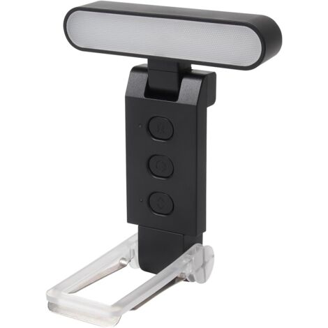 Lampe de lecture à pince rechargeable par USB, protection des yeux avec minuterie, idéale pour les amoureux des livres et les voyages (noir) (1/5)