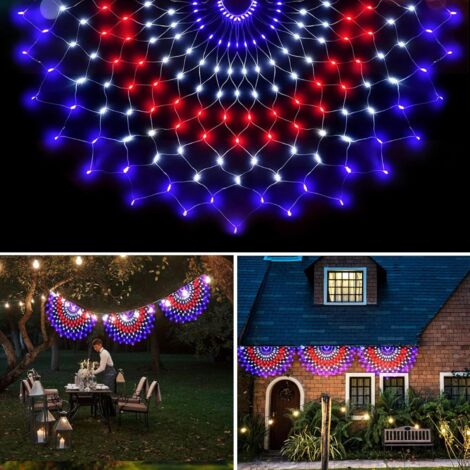 Guirlande lumineuse LED clignotante paon de 3 x 0,5 m, filet de pêche décoratif d'extérieur, 8 modes, étanche, lumière colorée,pour Noël (1/5)