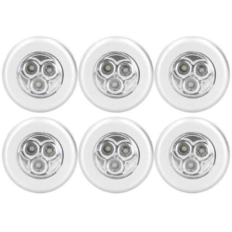 Lot de 6 lampes LED à charnière hydraulique pour porte d'armoire, contrôle tactile, éclairage de placard, meubles d'intérieur et d (1/5)