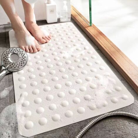 Tapis de bain antidérapant, tapis de douche, tapis de bain rectangulaire avec ventouse (Couleur : Beige, Taille : 40 x 70 cm) (1/5)