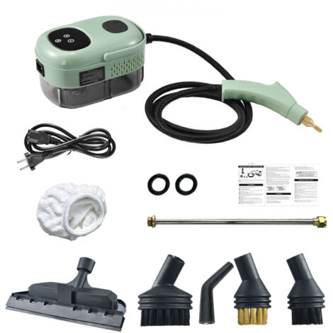 Nettoyeur vapeur portable de 2500 W, idéal pour nettoyer les voitures,  les cuisines, les joints de carrelage, les sols, etc. (Écran tactile vert)