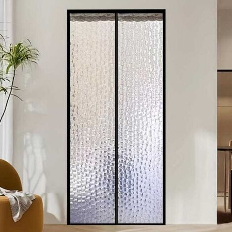 Rideau de porte magnétique à isolation thermique, rideau de porte en EVA isolé coupe-vent pour la protection de la température, 100 x 200 cm (1/5)