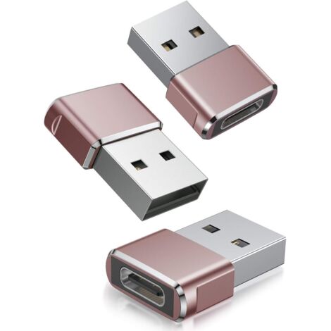 Adaptateur USB-C femelle vers USB-A mâle, convertisseur de câble de charge Type-C, lot de 3 (1/5)