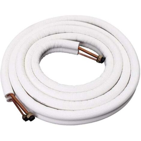 Liaison cuivre 1/4-3/8 4m - Tuyau En Cuivre Isolé - Climatiseur Tuyaux Raccords - double paire de tubes à bobine.