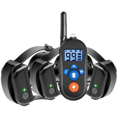Collier anti-aboiements, rechargeable, 3 modes vibration/choc électrique/bip, portée efficace de 800 mètres, noir, un acheté, un offert.