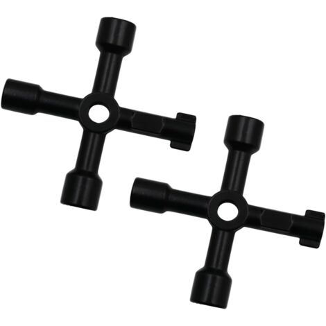 Lot de 2 clés croisées, clés à 4 voies, clés multifonctions pour armoires électriques, compteurs d'eau, ascenseurs et bien plus encore. (1/5)