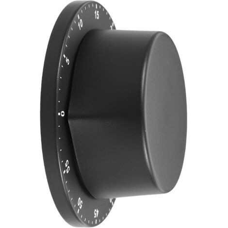 Minuteur de cuisine en acier inoxydable, minuteur de cuisine mécanique manuel avec base magnétique, minuteur de cuisson et de pâtisserie (noir) (1/5)