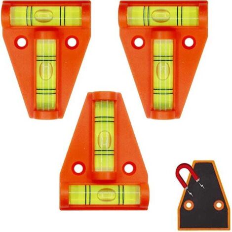 3 Mini Niveau À Bulle En Plastique,Niveau À Bulle Petit, Niveau A Bulle En T Magnétique, Niveaux A Bulle Pratique Pour Camping-Car (1/5)