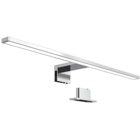 Applique LED salle de bain - chrome - 8W 780lm - 4000K - IP44 - fixation murale et pince miroir