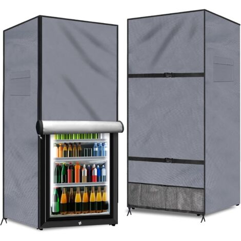 Housse extérieure pour mini-réfrigérateurs/congélateurs/réfrigérateurs à boissons de 5 à 7,5 pieds cubes (gris, 58cm x 58cm x 140 cm), 1 pièce