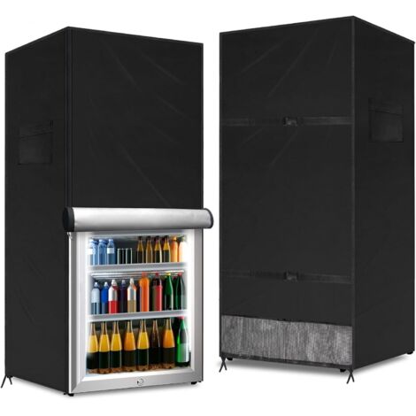 Housse extérieure pour mini-réfrigérateurs/congélateurs/réfrigérateurs à boissons de 5 à 7,5 pieds cubes (noire, 58cm x 58cm x 140 cm), 1 pièce (1/5)