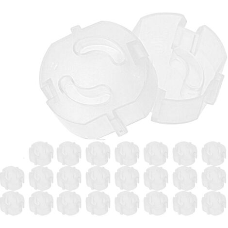 Lot de 25 prises de sécurité enfant, protection des prises de branchement, verrouillage enfant, prise de sécurité bébé (transparentes) (1/5)
