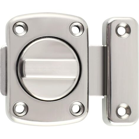 Verrou de sécurité en alliage de zinc, idéal pour les salles de bains, les chambres et les toilettes, avec 6 vis. Argenté. 1 pièce. (1/5)
