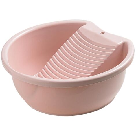 Bassine de lavage de style planche à laver — un produit de lessive léger adapté au lavage des chemises, pantalons et hauts (rose). (1/5)