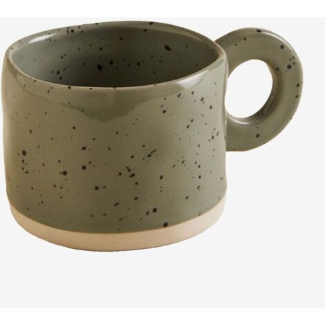 Tasse à café en céramique brute peinte à la main avec des éclaboussures d'encre - 280 ml (1/4)