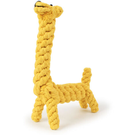 Corde en coton tressé - Girafe tressée, résistante aux morsures, dentition, nœuds multiples Jouets pour animaux de compagnie(2 pièces) (1/4)