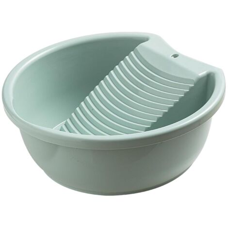 Bassine de lavage de style planche à laver — un produit de lessive léger adapté au lavage des chemises, pantalons et hauts (vert). (1/5)