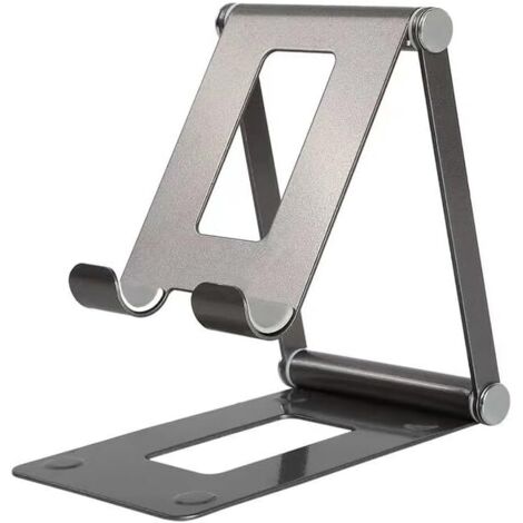 Support de bureau réglable en alliage d'aluminium pour téléphone et tablette, compatible avec une variété de smartphones. (1/4)