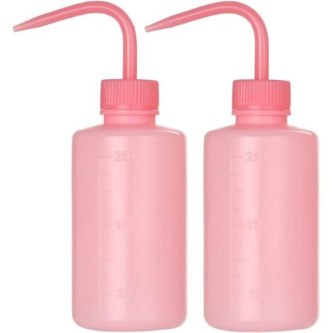 2 bouteilles de 250 ml à bouchon courbé, idéales pour l'arrosage des plantes succulentes et usage médical, rose (1/5)