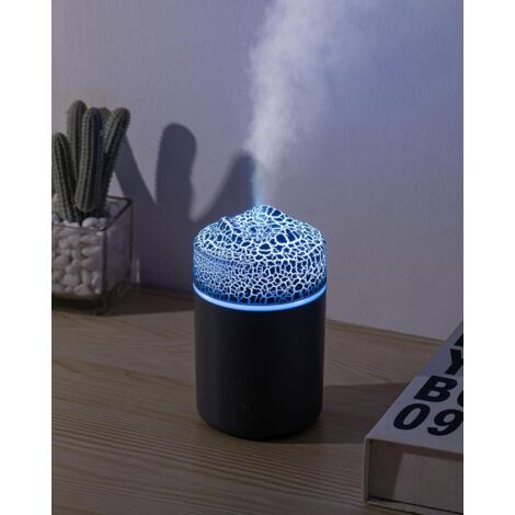 Humidificateur avec lumière 7 couleurs – convient aux pièces, chambres, bureaux et voitures (Noir), 300 ml (1/5)