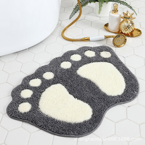 Tapis de bain Tapis absorbant l'eau antidérapant Tapis de bain en microfibre doux lavable, pour salle de bain, douche, chambre (1/4)