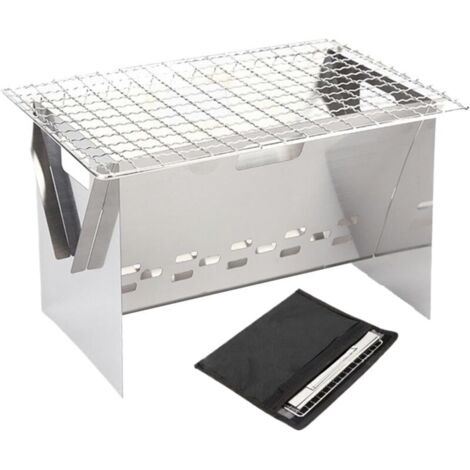 Barbecue de camping - Appareil de cuisson pliable avec sac de rangement - Pratique et facile à ranger. (1/4)