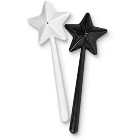 Baguette magique avec salière et poivrière bicolores, ensemble deux pièces, accessoires de cuisine Halloween et Noël (noir et blanc). (1/5)