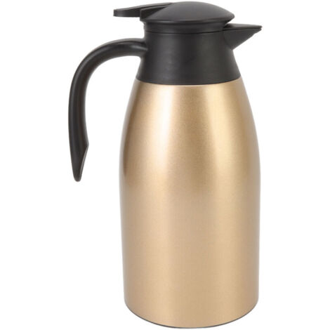 Pichet isolé, café isolé du café en Acier Inoxydable avec Couvercle Distributeur à Vide Portable 2L Capacité pour le thé au Lait d'eau Chaude Soupe . (1/5)