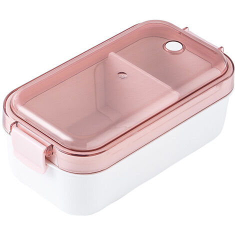 Boîte à lunch avec séparateurs internes, petite boîte à fruits bento, rose, idéale pour la maternelle. (1/5)