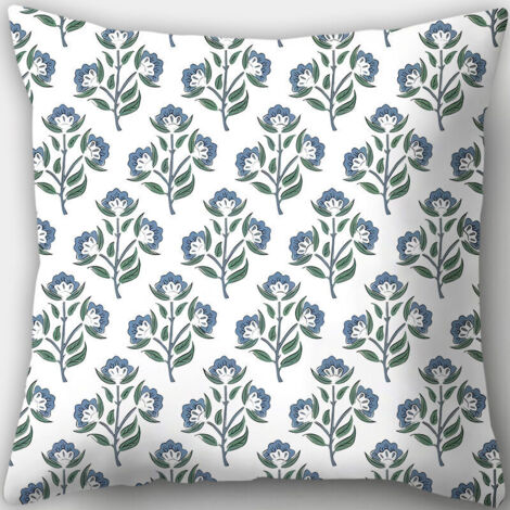 Lot de 2 housses de coussin décoratives, motifs floraux, 45x45 cm, pour canapé, salon, chambre. (1/4)