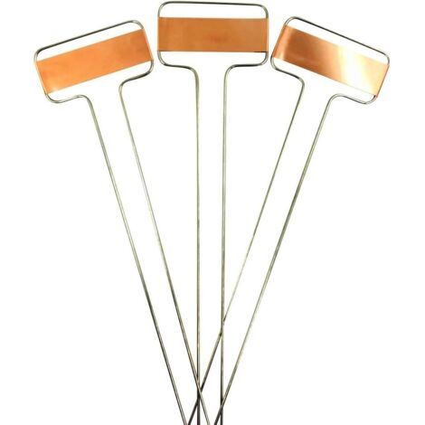 Un ensemble de 20 étiquettes en cuivre pour plantes, adaptées aux plantes de jardin, d'extérieur et en pot (15.5cm cm x 6,5 cm). (1/5)