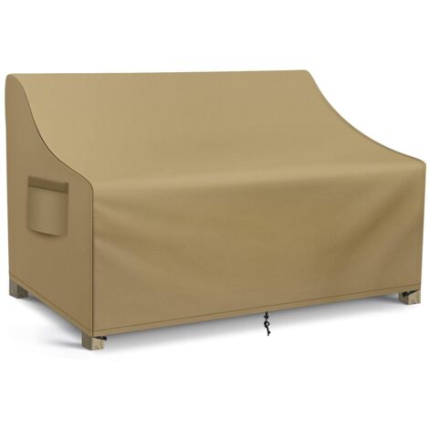 Housse de canapé double terrasse imperméable, housse de canapé double extérieure, 200x94x89cm,marron (1/5)