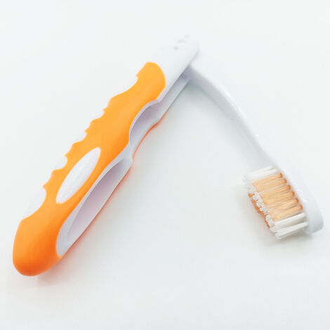 Ce kit de brosses à dents de voyage comprend 5 brosses à dents pliables, idéales pour les voyages, le camping et les activités de plein air. (couleur orange) (1/5)
