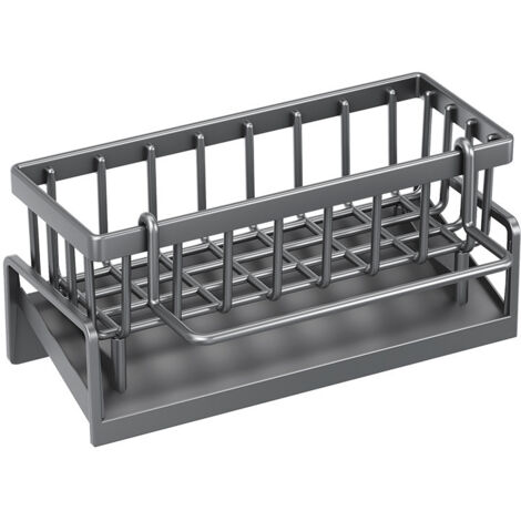 Rangement et organisation de la cuisine : Égouttoir d'évier en acier inoxydable, adapté au rangement des éponges et des torchons (1 pièce). (1/4)