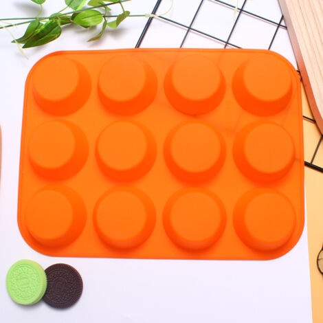 Moule à muffins en silicone de 12 tasses - moule à cupcakes antiadhésif en 3 pièces de taille régulière en silicone pour la cuisson(30223cm) (1/5)