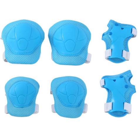 Genouillères pour enfants, coudières, poignets pour vélo skateboard Roller skate (bleu, 6pcs) (1/5)