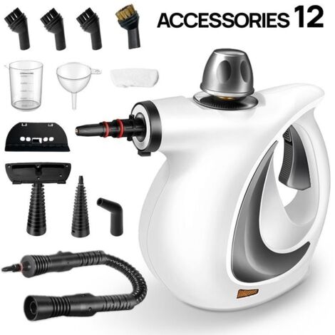 Ce nettoyeur vapeur multifonctionnel est livré avec 12 accessoires et est un nettoyeur vapeur haute pression portable. (1/4)